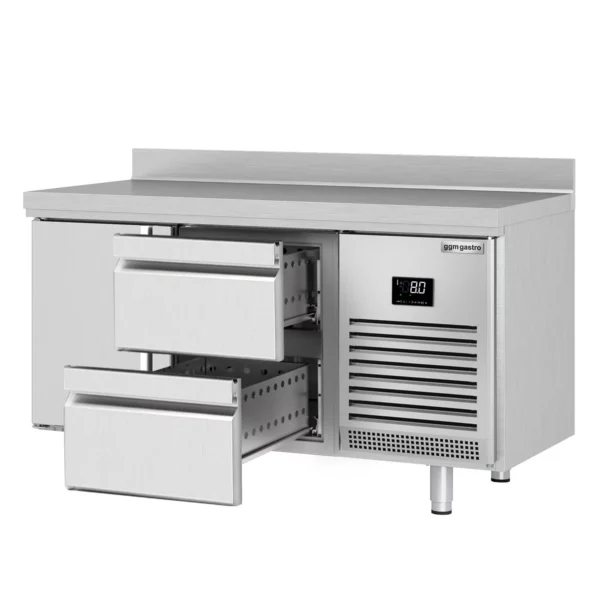 Chladiaci stôl PREMIUM PLUS - 1468x600 mm - s 1 dvierkami a 2 zásuvkami a so zadnou stenou - Image 7