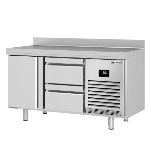 Chladiaci stôl PREMIUM PLUS - 1468x600 mm - s 1 dvierkami a 2 zásuvkami a so zadnou stenou - Image 8