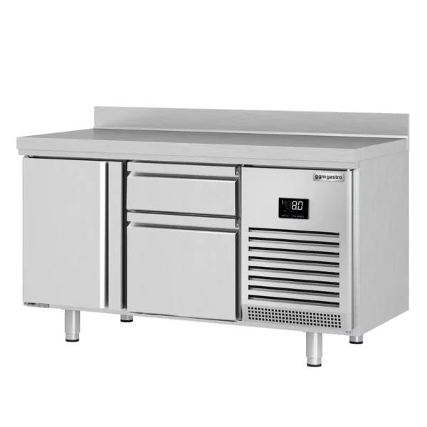 Chladiaci stôl PREMIUM PLUS - 1468x600 mm - s 1 dvierkami a 2 zásuvkami a so zadnou stenou - Image 8