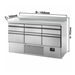 Chladiaci stôl PREMIUM PLUS - 1460 x 700 mm - 6 zásuviek a zásuvka