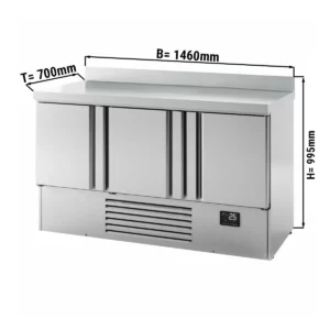 Chladiaci stôl PREMIUM PLUS - 1460 x 700 mm - s 3 dverami a podstavcom