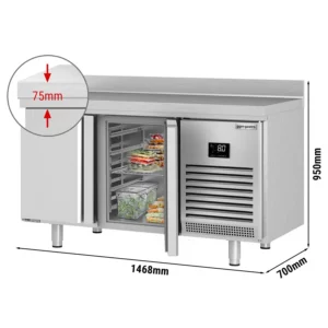 Chladiaci stôl PREMIUM PLUS - 1468x700 mm - s 2 dverami a so stojanom
