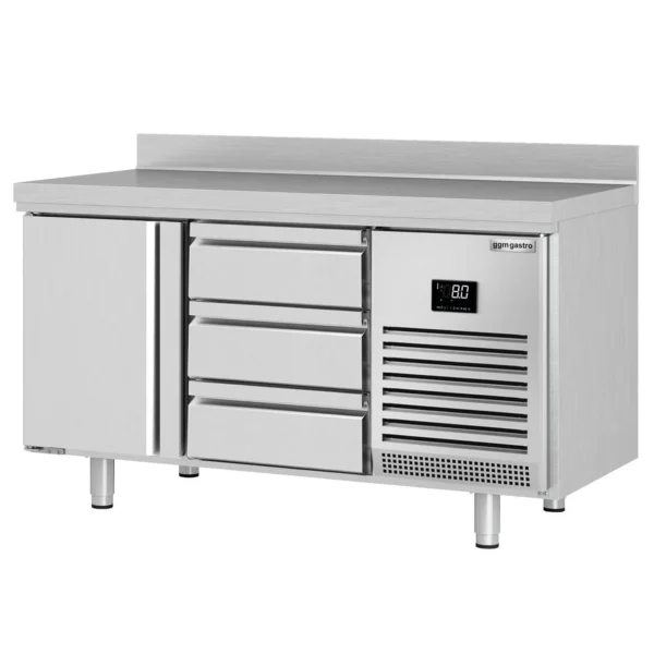 Chladiaci stôl PREMIUM PLUS - 1468x700 mm - s 1 dvierkami a 3 zásuvkami a so zadnou stenou - Image 9