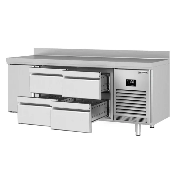 Chladiaci stôl PREMIUM PLUS - 1960x600mm - s 1 dvierkami a 4 zásuvkami a so zadnou stenou - Image 7
