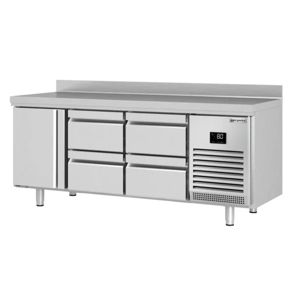 Chladiaci stôl PREMIUM PLUS - 1960x700mm - s 1 dvierkami a 4 zásuvkami a so zadnou stenou - Image 6