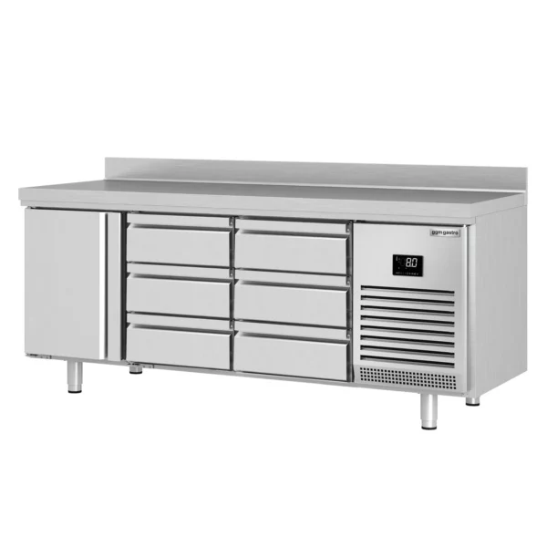 Chladiaci stôl PREMIUM PLUS - 1960x700mm - s 1 dvierkami a 6 zásuvkami a so zadnou stenou - Image 6