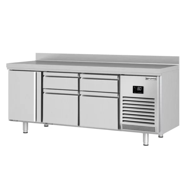 Chladiaci stôl PREMIUM PLUS - 1960x600mm - s 1 dvierkami a 4 zásuvkami a so zadnou stenou - Image 8