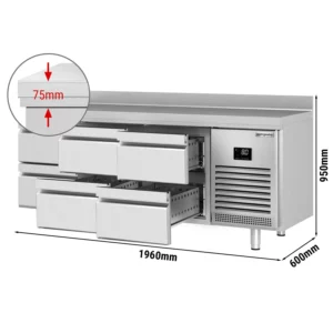 Chladiaci stôl PREMIUM PLUS - 1960x600mm - 6 zásuviek a zásuvka