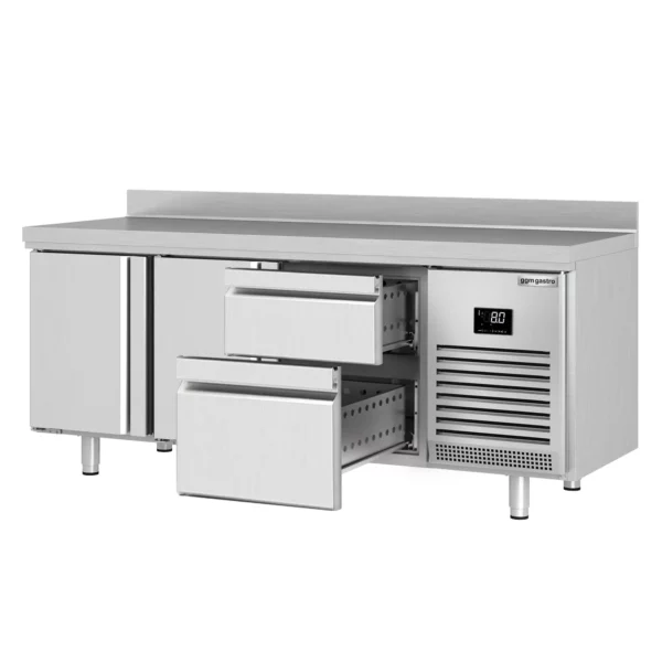 Chladiaci stôl PREMIUM PLUS - 1960x600mm - s 2 dvierkami a 2 zásuvkami a so zadnou stenou - Image 7