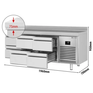 Chladiaci stôl PREMIUM PLUS - 1960x700mm - 6 zásuviek a zásuvka