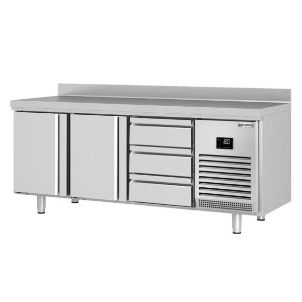 Chladiaci stôl PREMIUM PLUS - 1960x700mm - s 2 dvierkami a 3 zásuvkami a so zadnou stenou - Image 9