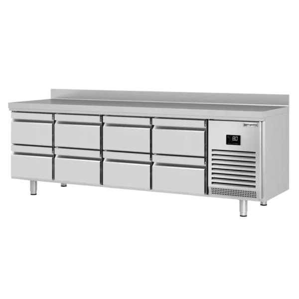 Chladiaci stôl PREMIUM PLUS - 2452 x 700 mm - 8 zásuviek a zásuvka - Image 5