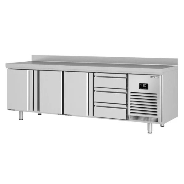 Chladiaci stôl PREMIUM PLUS - 2452 x 700 mm - s 3 dverami a 3 zásuvkami a so zadným krytom - Image 6