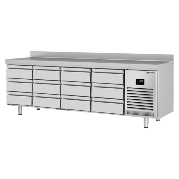 Chladiaci stôl PREMIUM PLUS - 2452 x 700 mm - 12 zásuviek a zásuvka - Image 8