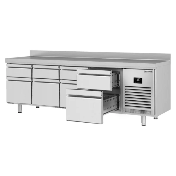 Chladiaci stôl PREMIUM PLUS - 2452 x 700 mm - 8 zásuviek a zásuvka - Image 8