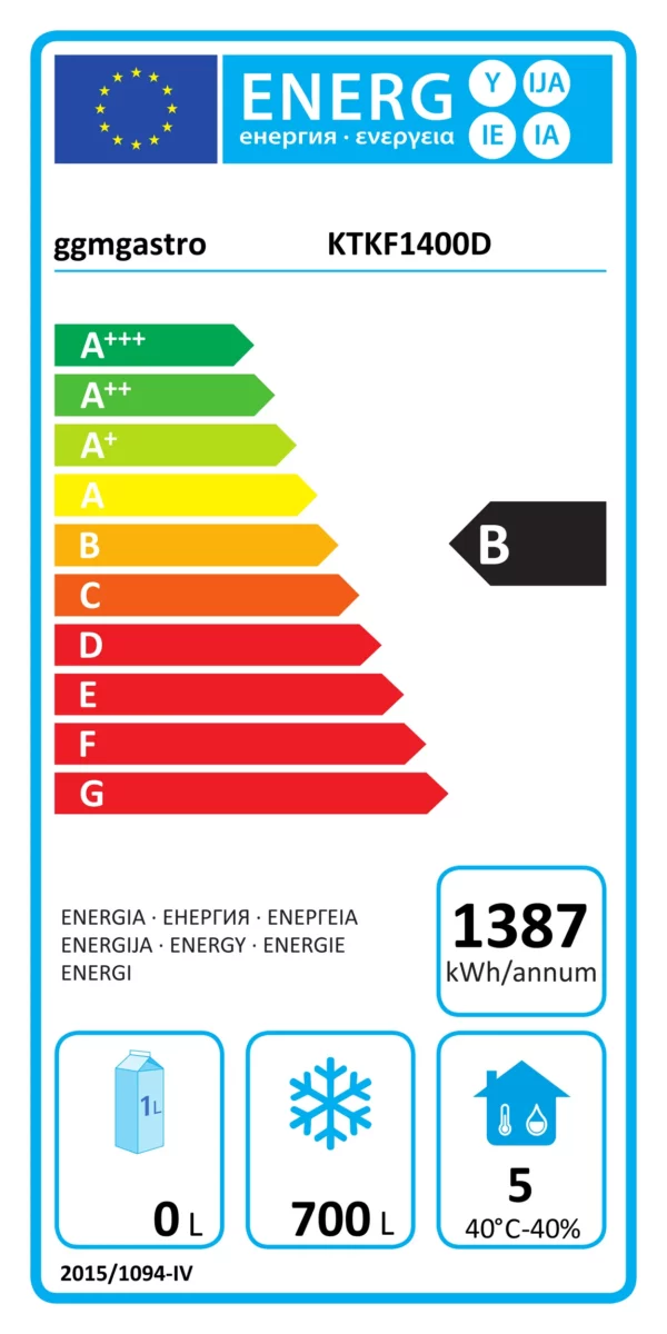 Kombinácia chladničky a mrazničky PREMIUM-GN 2/1 - 1400 litrov - 2 dvere - Image 6