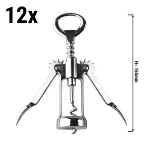 (12 kusov) Vývrtka Professional - 15 cm - strieborná