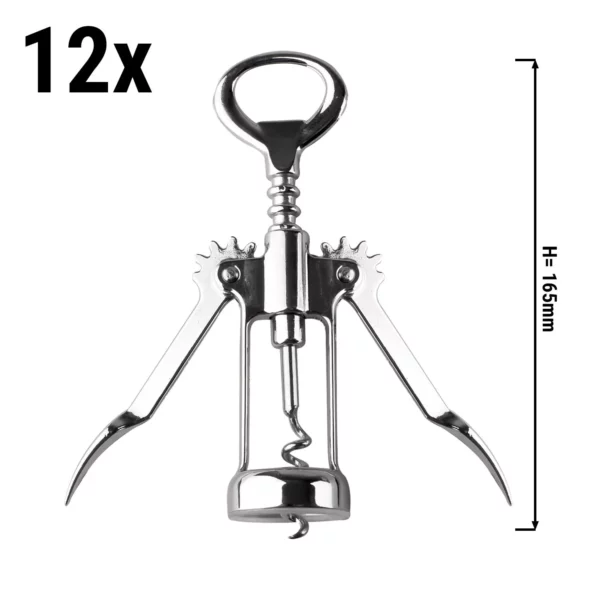 (12 kusov) Vývrtka Professional - 15 cm - strieborná