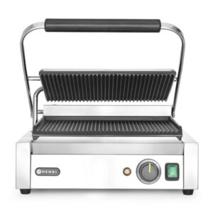 Kontaktný gril Panini, HENDI, drážkovaný vrch a spodok, 230V/2200W, 432x396x(H)214mm