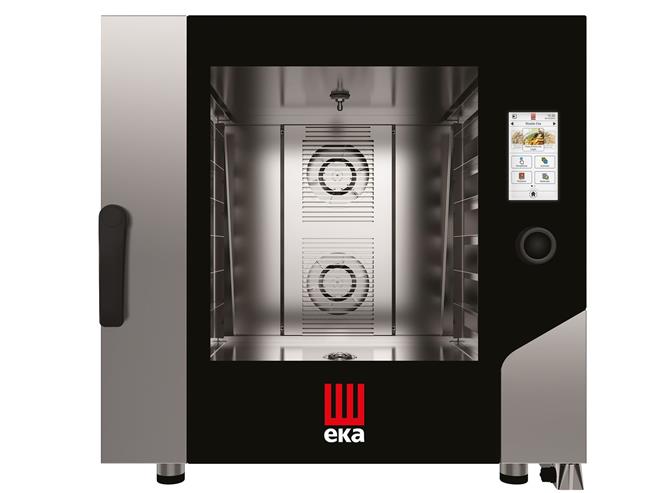 Konvekčná parná pec Millennial Touch Screen Bakery s automatickým umývacím systémom, 6× 600×400 mm – elektronické ovládanie, elektrická, Tecnoeka, 400V/11400W, 850x1035x(H)850mm
