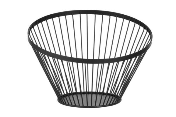 Košík na ovocie šikmý, okrúhly, čierny, HENDI, ø280x(H)130mm