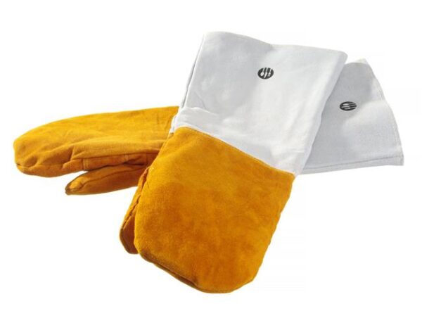 Kožené grilovacie rukavice odolné voči teplu – 2 ks, HENDI, 2 ks, (L)460mm - Image 4