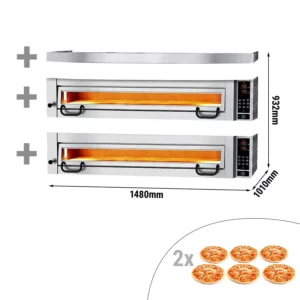 Elektrická pec na pizzu Výkon - 6+6x 34cm - Digitálna - vrátane digestora