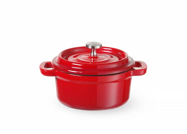 Liatinový smaltovaný kastról, HENDI, 0,27L, Červená, 130x100x(H)48mm – Obrázok 16