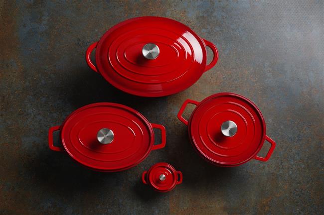 Liatinový smaltovaný kastról, HENDI, 0,27L, Červená, 130x100x(H)48mm – Obrázok 4