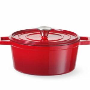 Liatinový smaltovaný kastról, HENDI, 0,27L, Červená, 130x100x(H)48mm