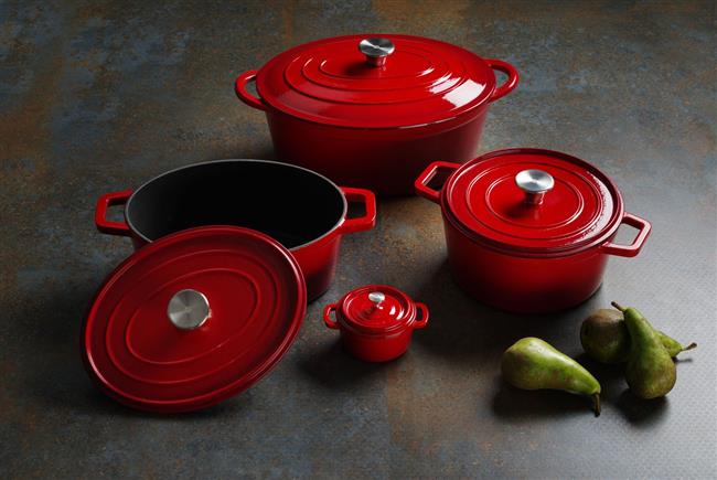 Liatinový smaltovaný kastról, HENDI, 0,27L, Červená, 130x100x(H)48mm – Obrázok 6
