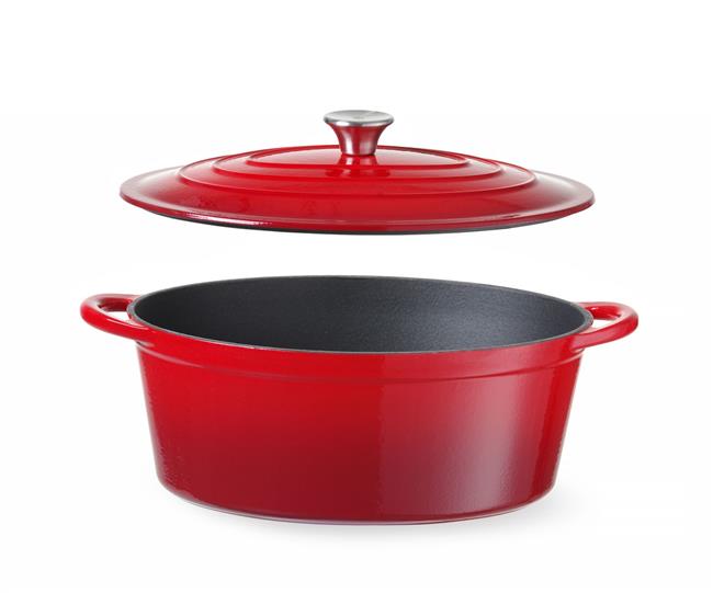 Liatinový smaltovaný kastról, HENDI, 0,27L, Červená, 130x100x(H)48mm – Obrázok 8