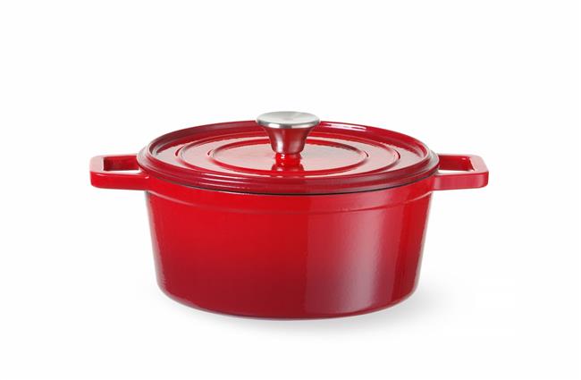 Liatinový smaltovaný kastról, HENDI, 0,27L, Červená, 130x100x(H)48mm