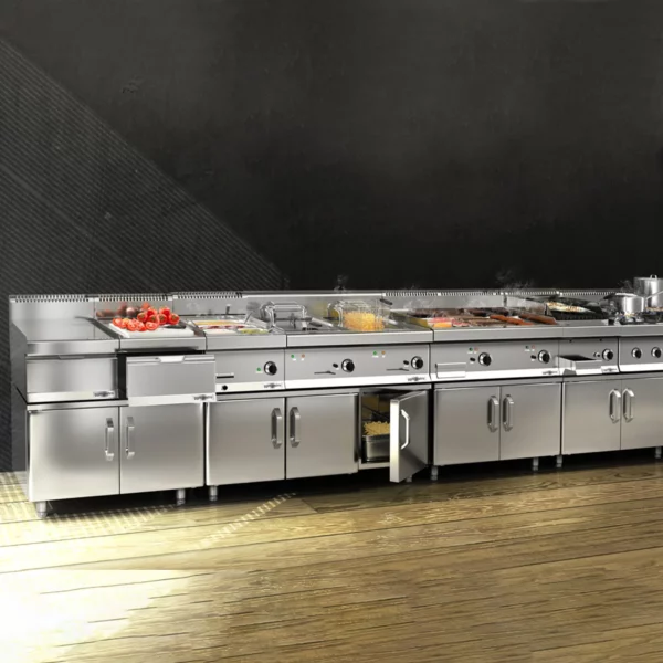 Plynový lávový gril (10,6 kW) - sklopný grilový rošt - vr. spodného dielu s 2 dverami - Image 7