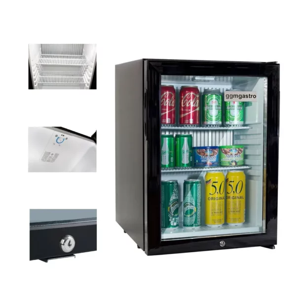 Minibar chladnička - s 1 sklenenými dverami - tichá & uzamykateľná - Image 4