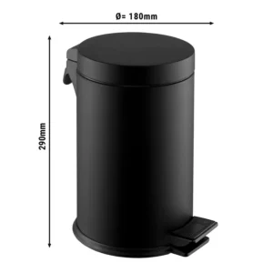 Mini odpadkový kôš - 5 litrov - čierny - s pedálom