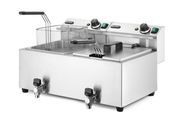 Manuálna fritéza Profi Line s vypúšťacím kohútikom, 2× 8 l, HENDI, Profi Line, 16L, 230V/7000W, 610x515x(H)369mm - Image 2