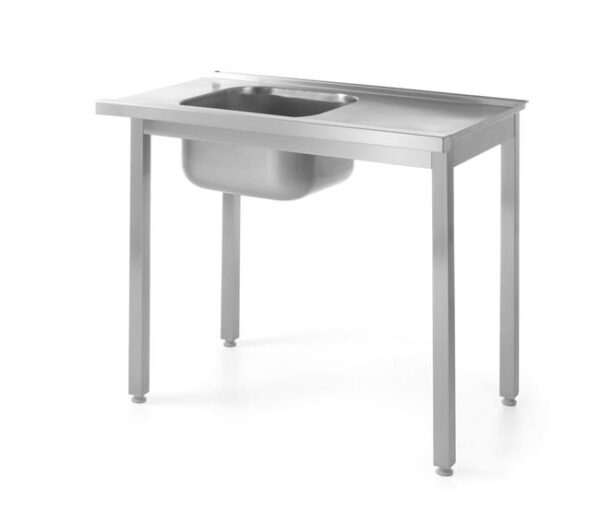 Nakladací stôl k umývačkám riadu s drezom – skrutkovaný, HENDI, Kitchen Line, 1000x600x(H)850mm - Image 2