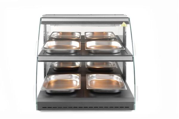 Nastaviteľná ohrevná vitrína kremenná, HENDI, dvojpodlažná, 230V/560W, 650x485x(H)630mm