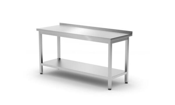 Nástenný stôl s policou – montovaný, hĺbka 600 mm, HENDI, Kitchen Line, 1800x600x(H)850mm - Image 5