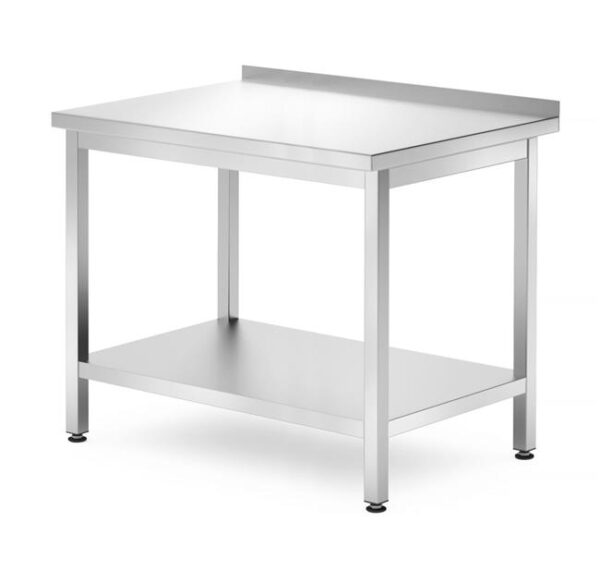 Nástenný stôl s policou – montovaný, hĺbka 700 mm, HENDI, Kitchen Line, 1600x700x(H)850mm - Image 2