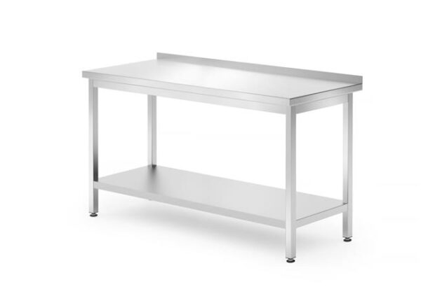Nástenný stôl s policou – montovaný, hĺbka 700 mm, HENDI, Kitchen Line, 1600x700x(H)850mm - Image 4