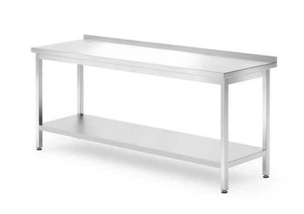 Nástenný stôl s policou – montovaný, hĺbka 700 mm, HENDI, Kitchen Line, 1600x700x(H)850mm - Image 6