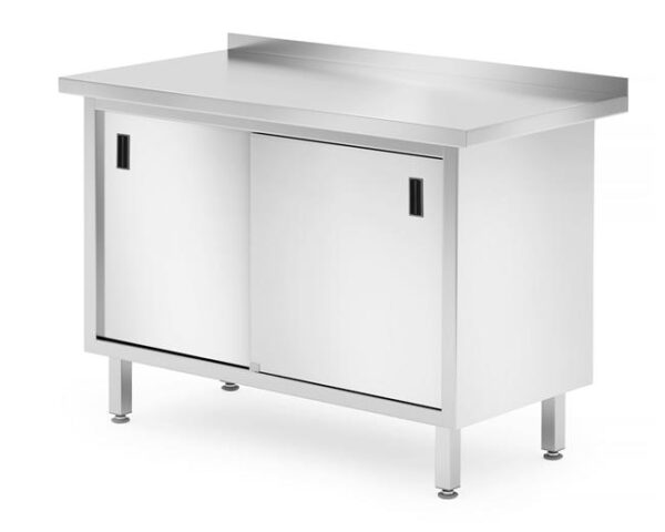 Nástenný stôl, skrinka s posuvnými dvierkami – zváraný, HENDI, Profi Line, 1600x600x(H)850mm - Image 3