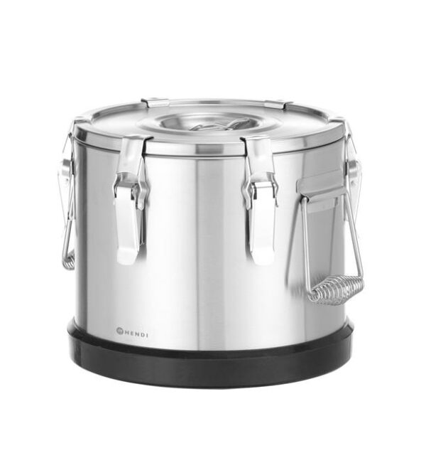Nerezová termoska Kitchen Line na prepravu potravín, HENDI, Kitchen Line, 10L, Strieborná, ø300x(H)265mm - Image 3