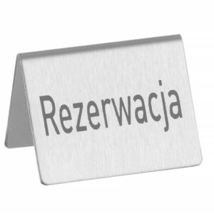 Označenie na tabuľke „Rezervácia“ v poľštine, HENDI, rezerwacja, 4 ks, 50xx(H)42mm