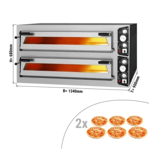 Elektrická pec na pizzu - 6+6x 35cm (šírka) - manuálna