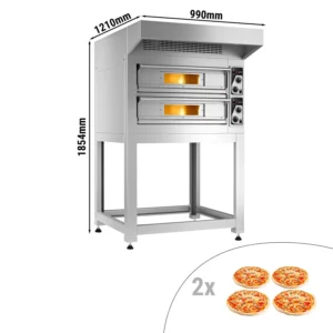 Elektrická pec na pizzu - 4+4x 33cm - manuálna - vrátane digestora a základného rámu