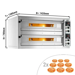 Elektrická pec na pizzu - 9+9x 33cm - manuálna