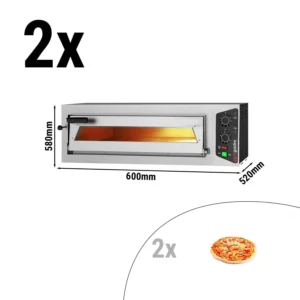 (2 kusy) Elektrická pec na pizzu - 1+1x 35cm - manuálna